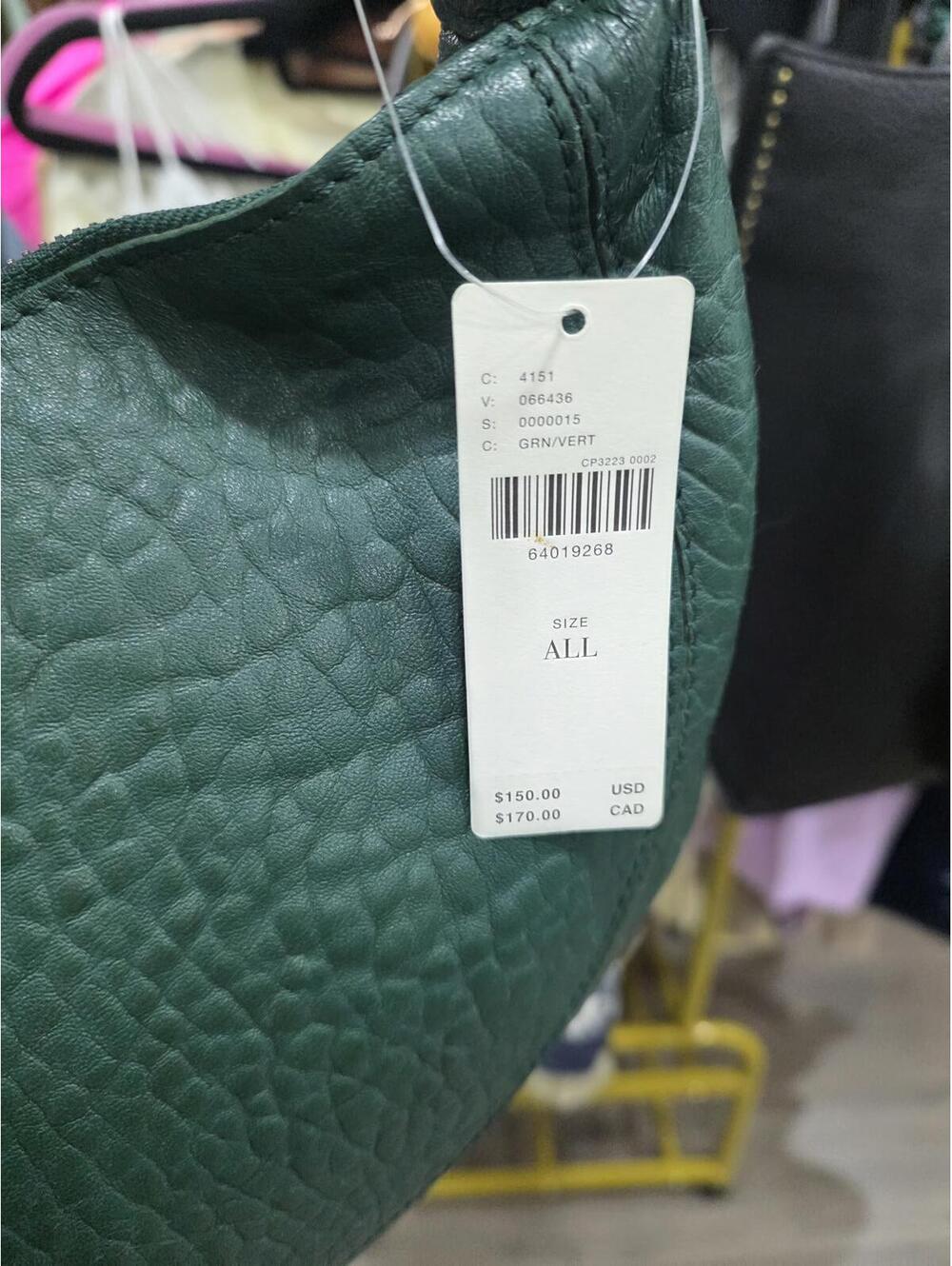 Anthropologie Hunter Green Bubble Leather Shoulder Bag - Picture 4 of 4